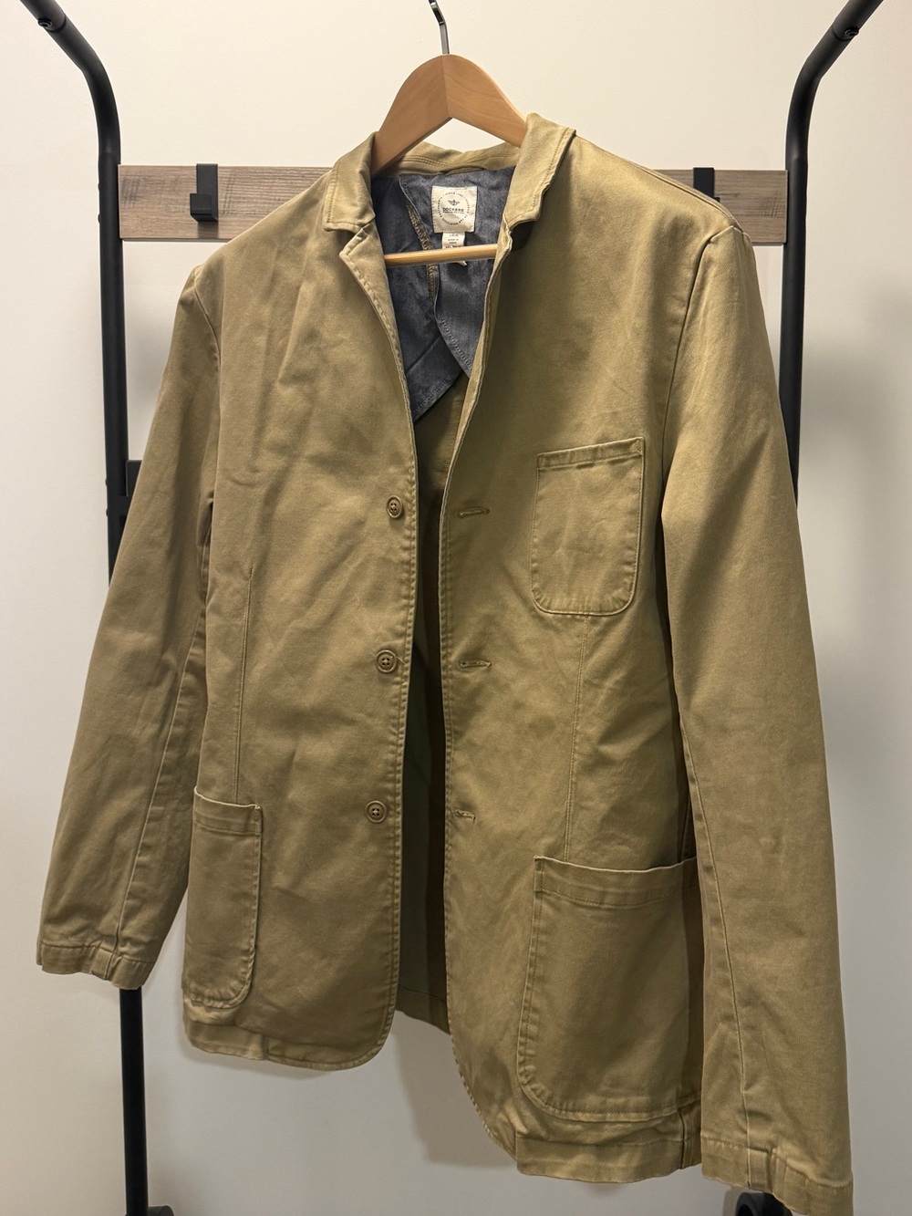 Dockers Premium Khaki Tan Cotton Chore Blazer / Utility Jacket
